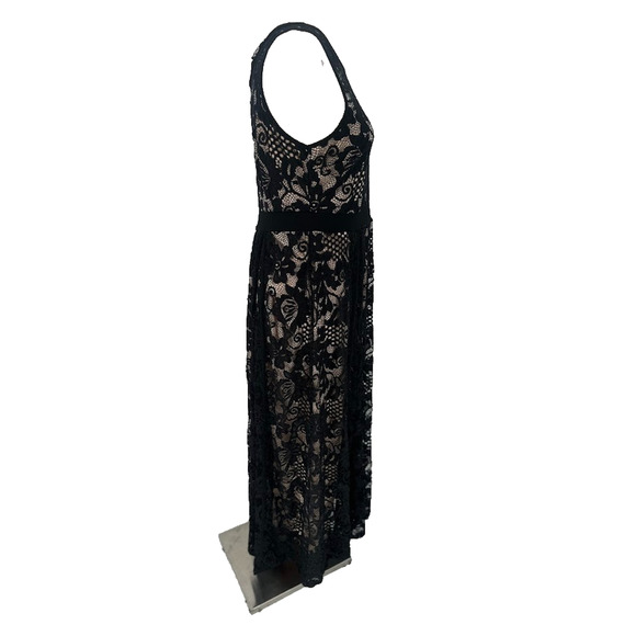 Candalite Evening Gown Dress Petite Large PL Black Lace Maxi Whimsigoth Fairy - Picture 7 of 9